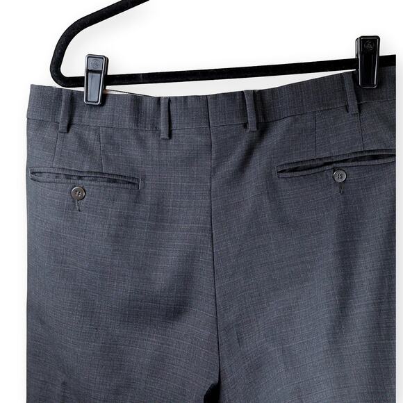 Zanella Mens Gray Dress Flat Front Pant 36 - Picture 7 of 9